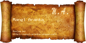 Mangl Aranka névjegykártya